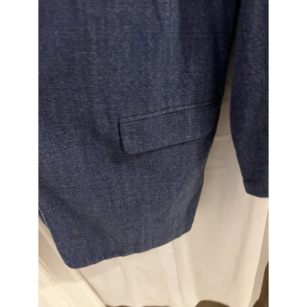 J. Jill Blue Slat Open Front Roll Tab Sleeve‎ Blazer Jacket Size Large Preppy - Picture 6 of 10